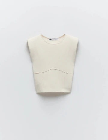 Top Zara, crem, XL Crem