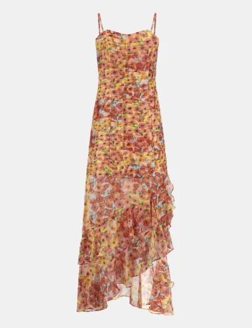 Rochie lunga Guess, floral Floral print