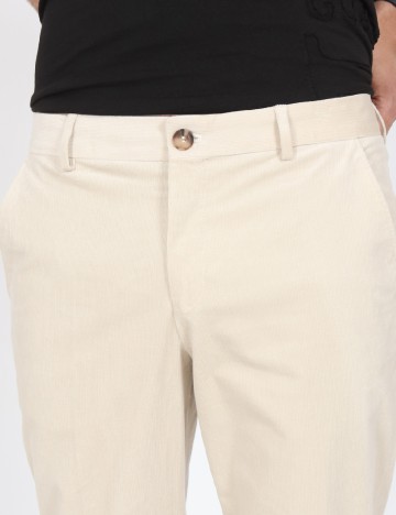 Pantaloni Selected, crem