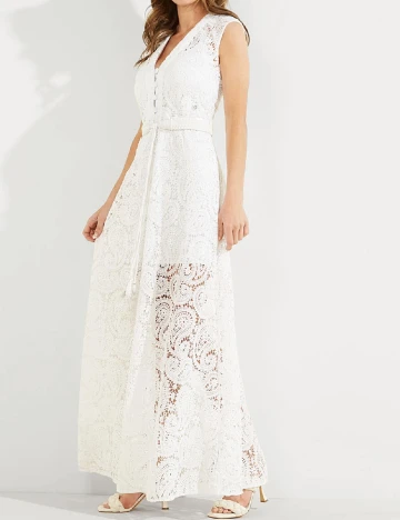 Rochie lunga Guess, alb