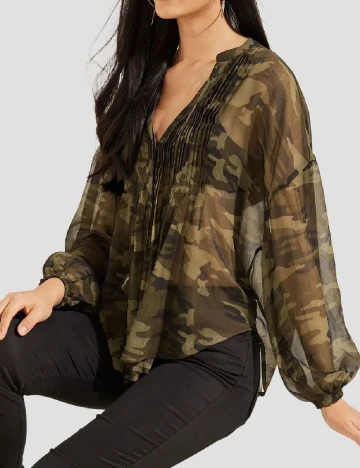 Bluza Guess, army Verde