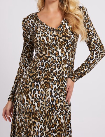 Rochie medie Guess, animal print