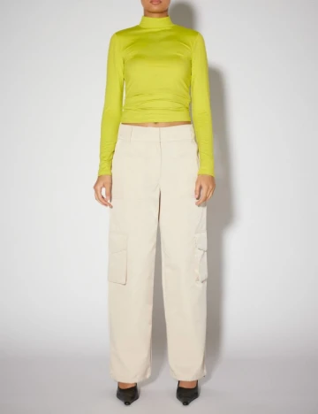 Pantaloni Something New, crem