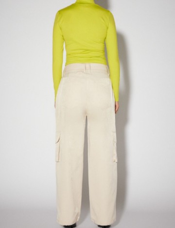 Pantaloni Something New, crem