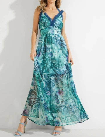 Rochie lunga Guess, albastru