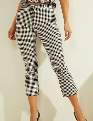 Pantaloni Guess, alb/negru