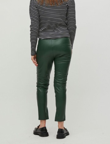 Pantaloni Vila, verde inchis