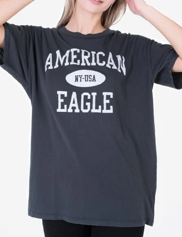 Tricou Oversize American Eagle, gri Gri
