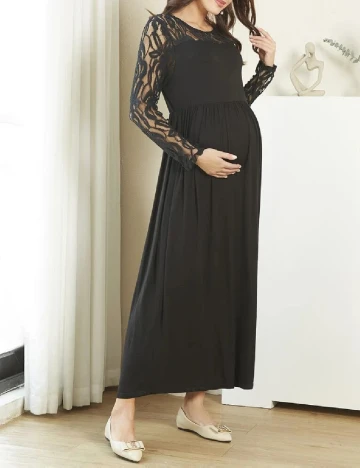 Rochie lunga SHEIN Maternity, negru