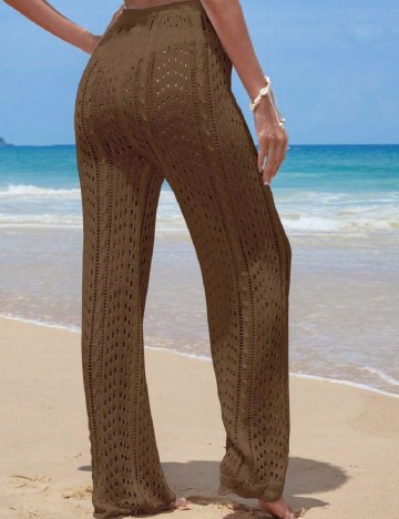 Pantaloni de plaja SHEIN, maro