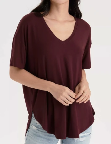 Tricou Oversize American Eagle, visiniu