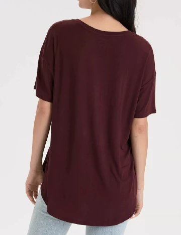 Tricou Oversize American Eagle, visiniu