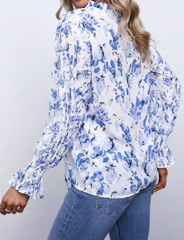 Camasa SHEIN, alb/albastru