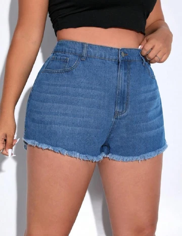 Pantaloni scurti SHEIN CURVE, albastru