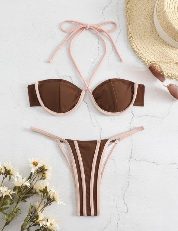 Costum de baie SHEIN, maro