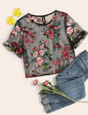 Top SHEIN, negru