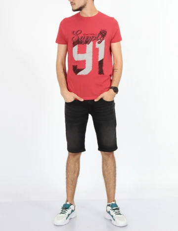 Tricou Milano Bulls, rosu Rosu