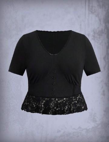 
						Bluza Plus Size Romwe, negru