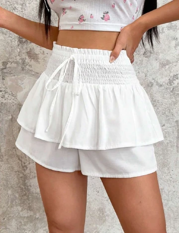 Pantaloni scurti SHEIN, alb Alb