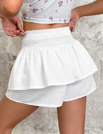 Pantaloni scurti SHEIN, alb Alb