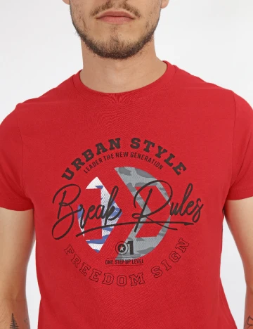 Tricou Milano Bulls, rosu Rosu
