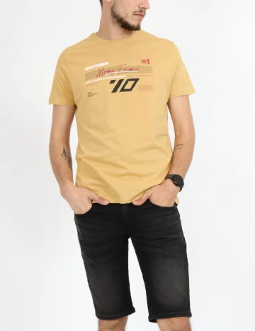 Tricou Milano Bulls, mustar Galben