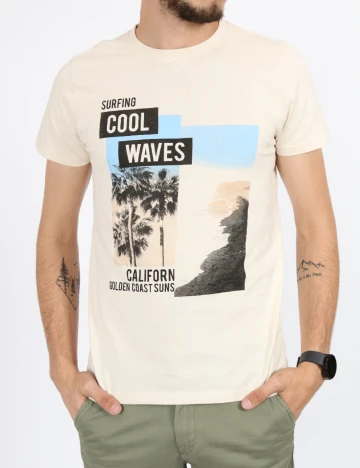 Tricou Milano Bulls, crem