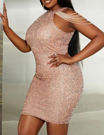 
						Rochie scurta Miss Ord Plus Size, crem