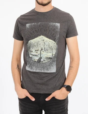 Tricou Milano Bulls, gri inchis