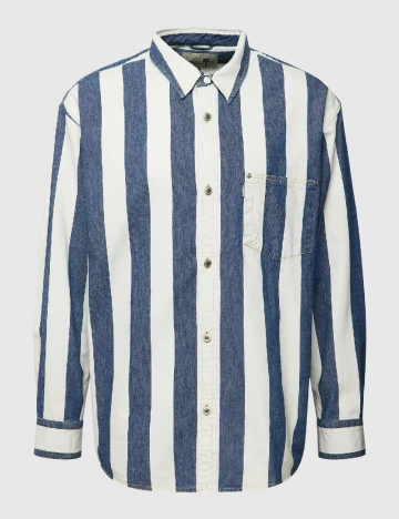 Camasa Oversize Levi S, alb/albastru