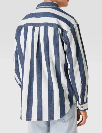 Camasa Oversize Levi S, alb/albastru