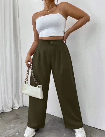 Pantaloni SHEIN CURVE, verde