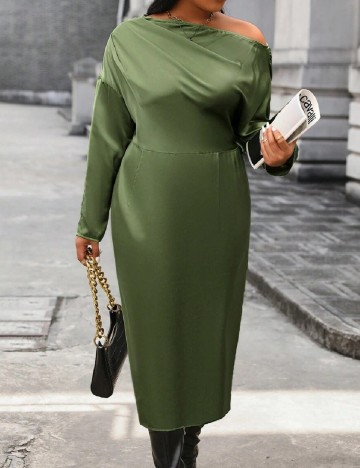 Rochie medie SHEIN CURVE, verde
