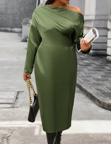 Rochie medie SHEIN CURVE, verde