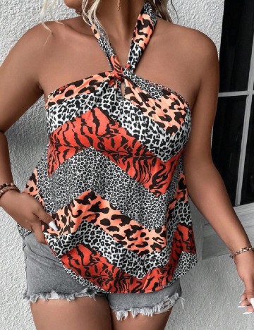 
						Top SHEIN CURVE, animal print