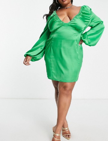 
						Rochie scurta Plus Size ASOS, verde