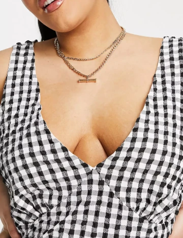 Rochie scurta ASOS Curve, alb/negru