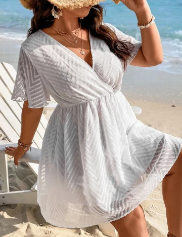 Rochie scurta SHEIN CURVE, alb Alb