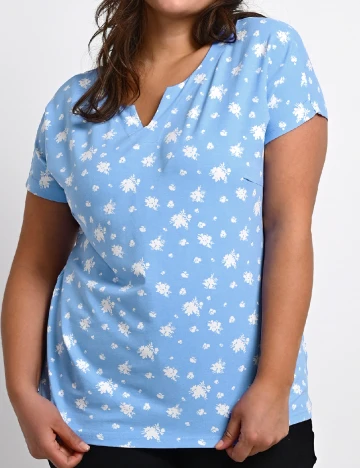 Tricou Kaffe Curve, albastru Albastru