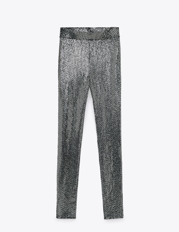 Pantaloni Zara, argintiu, M