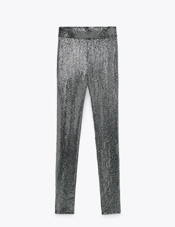 Pantaloni Zara, argintiu, M