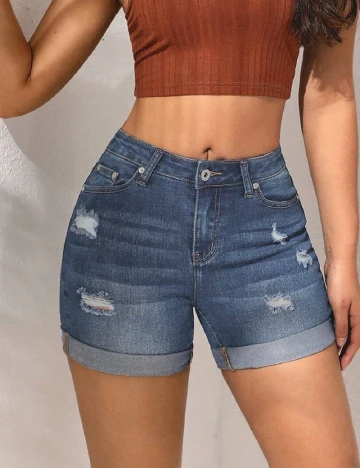 Pantaloni scurti SHEIN, albastru