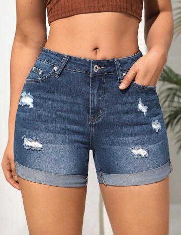 Pantaloni scurti SHEIN, albastru