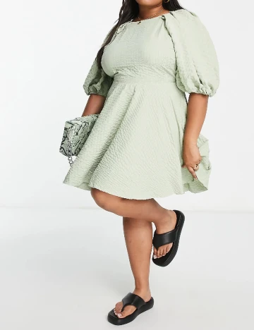 Rochie scurta ASOS Curve, verde