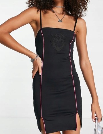 
						Rochie scurta Reclaimed Vintage, negru