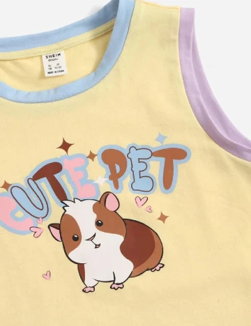 Top Shein Kids, galben Galben