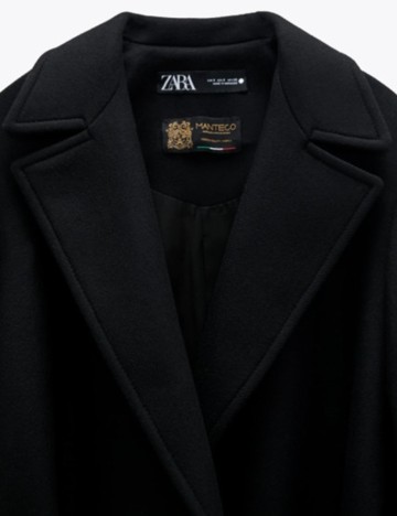 Palton Zara, negru, L