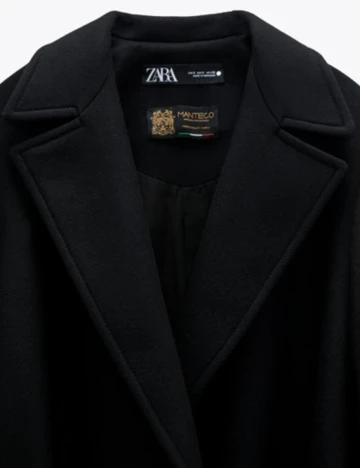 Palton Zara, negru, L