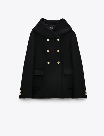 Palton Zara, negru, L