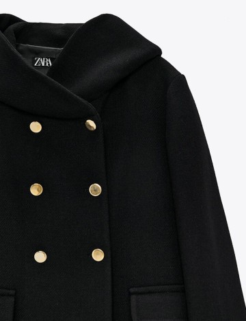 Palton Zara, negru, L